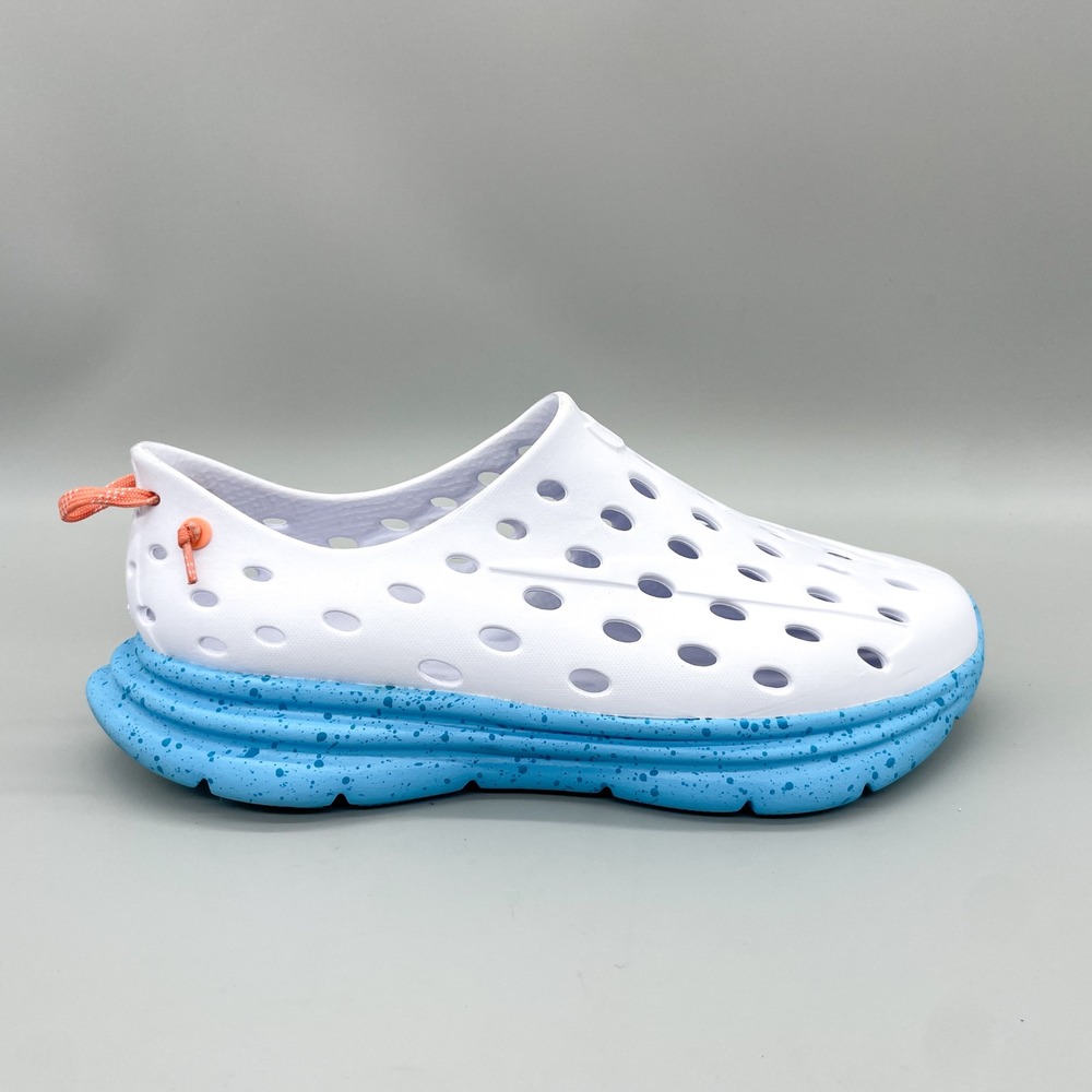 Kane Revive Active Recovery Shoes Mens 11 White Blue Speckle Slip On Beach Sport
